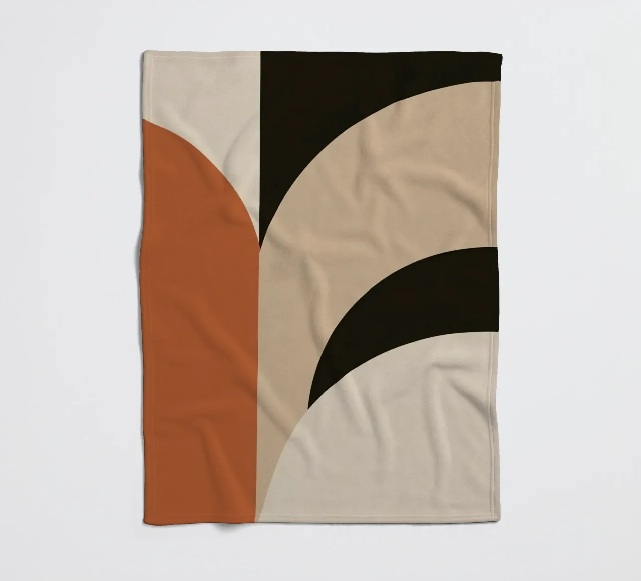 Abstract Geometric Composition with Circles and Rectangles fleece blanket by DesignDoodle