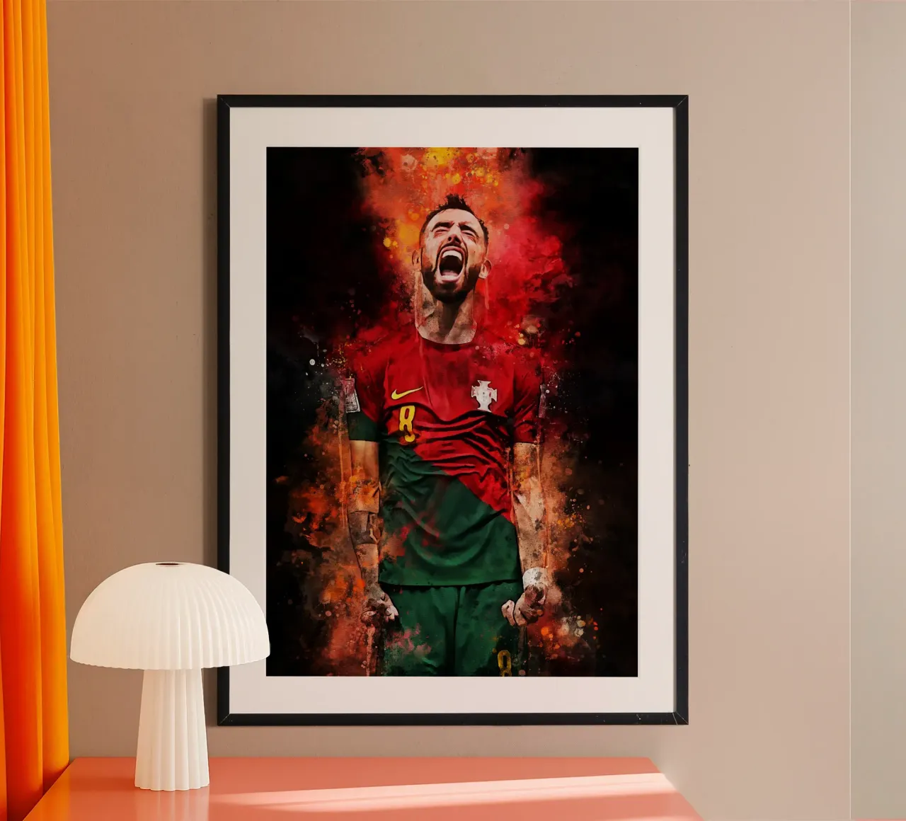 Bruno Fernandes poster con telaio in plastica da MasterInkArt