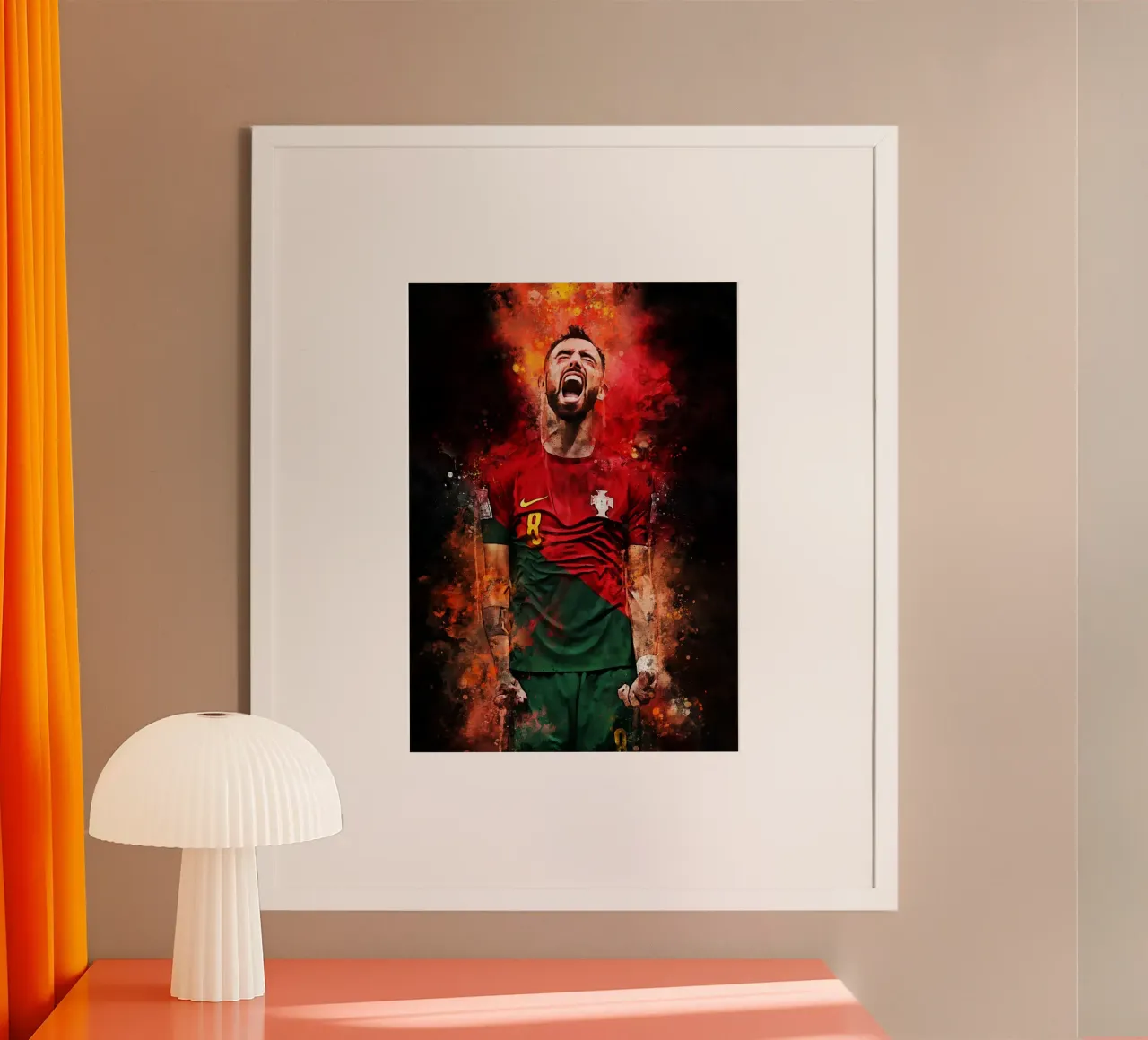 Bruno Fernandes poster con telaio in plastica da MasterInkArt