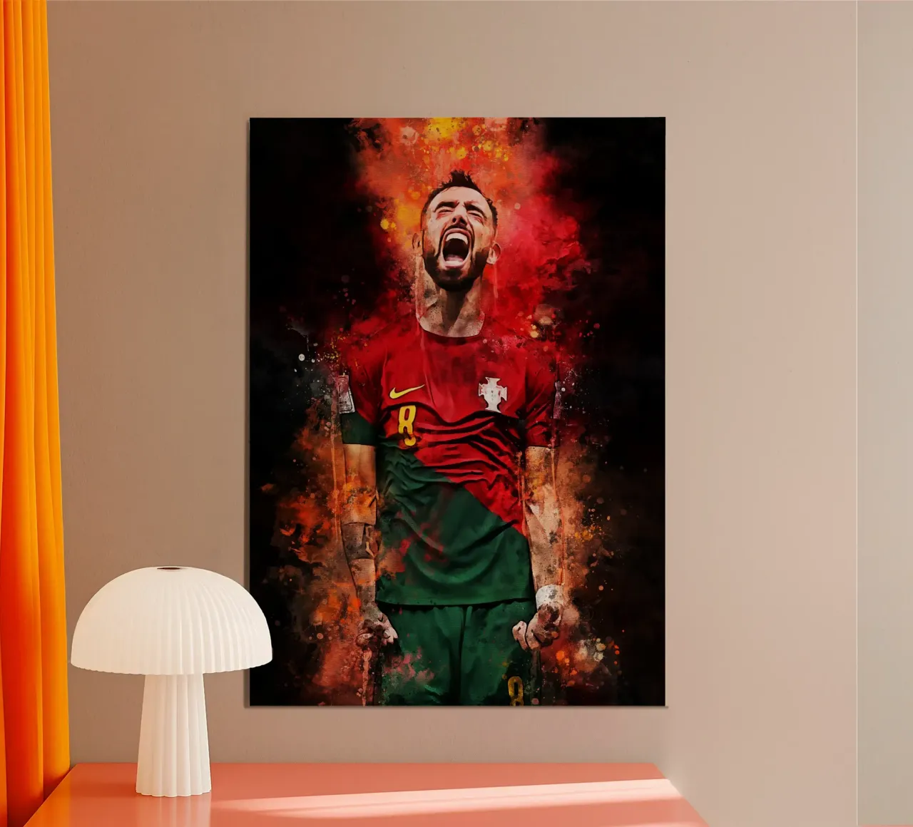 Bruno Fernandes poster con telaio in plastica da MasterInkArt