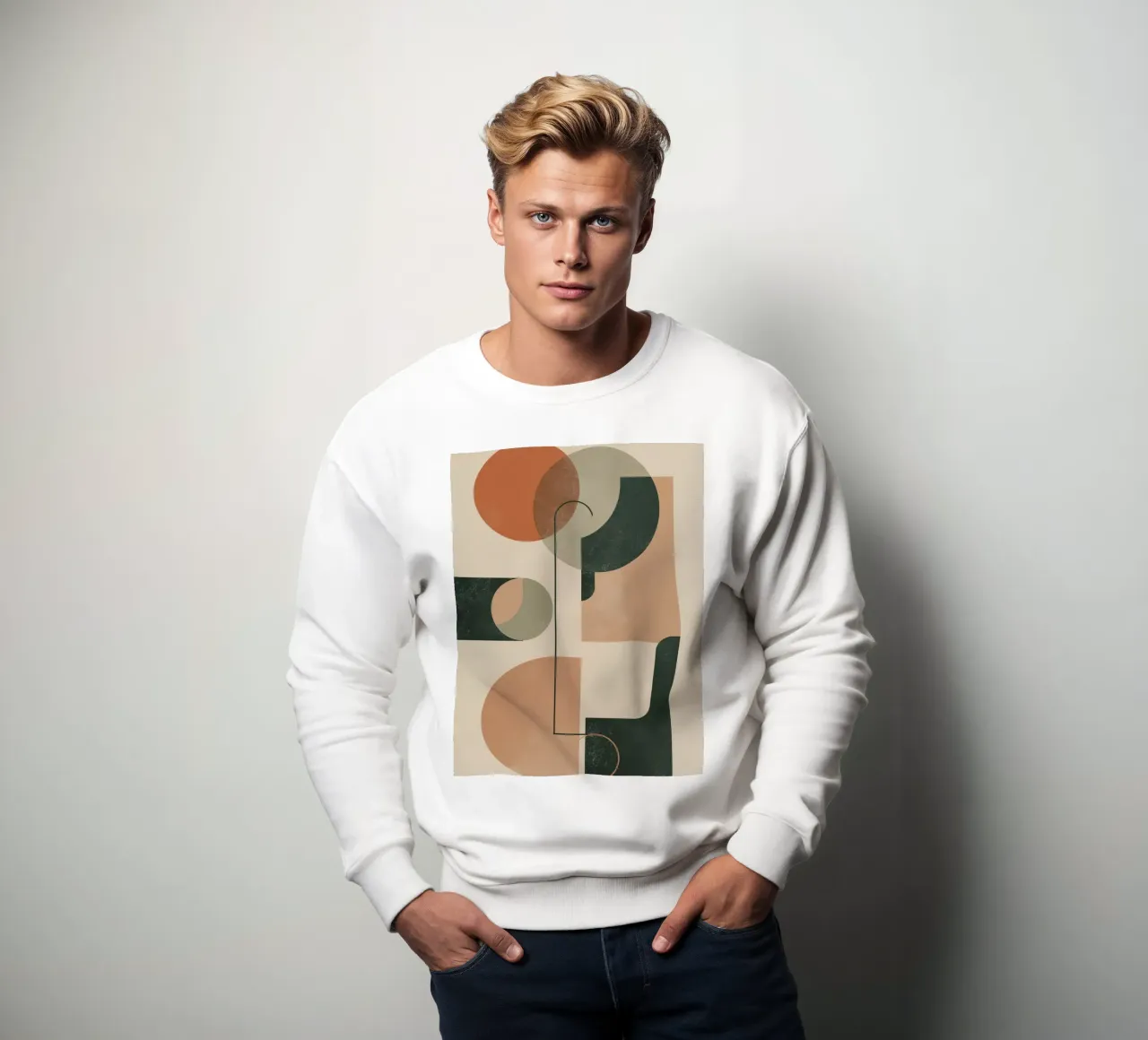 Composición geométrica abstracta con círculos rectángulos sudadera de DesignDoodle