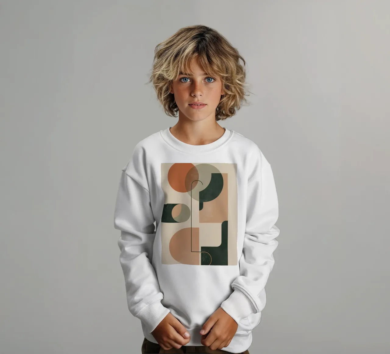 Composición geométrica abstracta con círculos rectángulos sudadera para niño de DesignDoodle