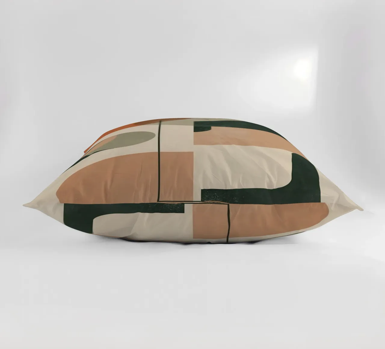 Abstract Geometric Composition with Circles Rectangles decorative cushion by DesignDoodle