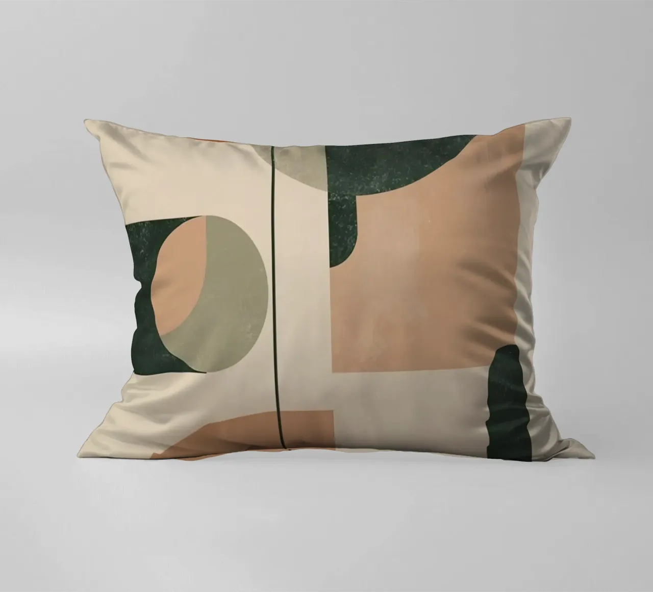 Abstract Geometric Composition with Circles Rectangles decorative cushion by DesignDoodle