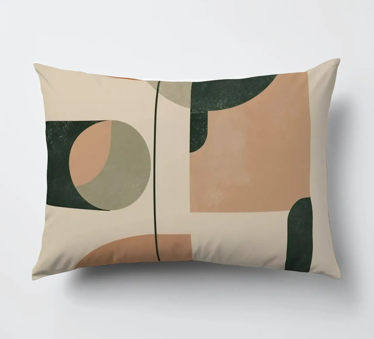 Abstract Geometric Composition with Circles Rectangles decorative cushion by DesignDoodle