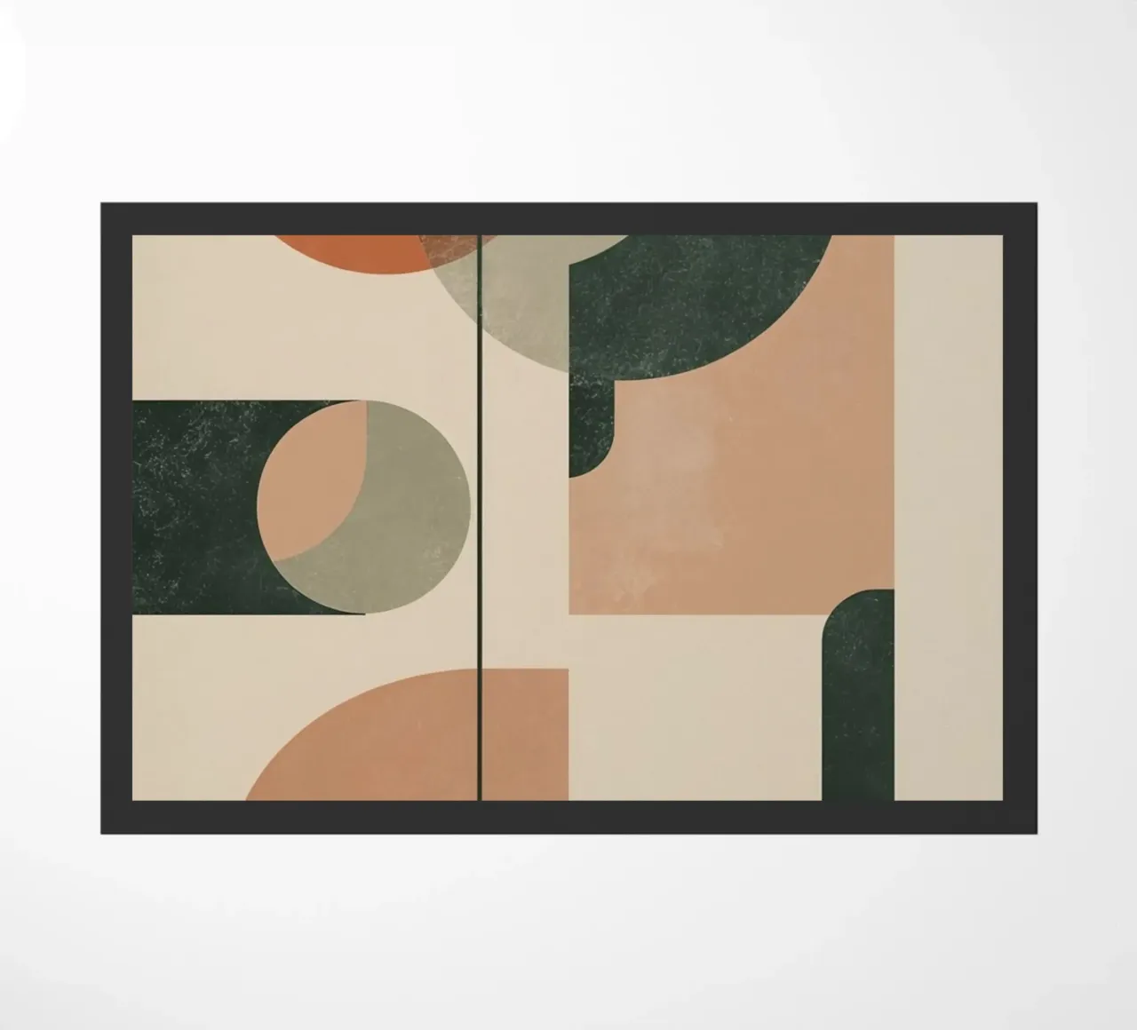 Composición geométrica abstracta con círculos rectángulos felpudo de DesignDoodle
