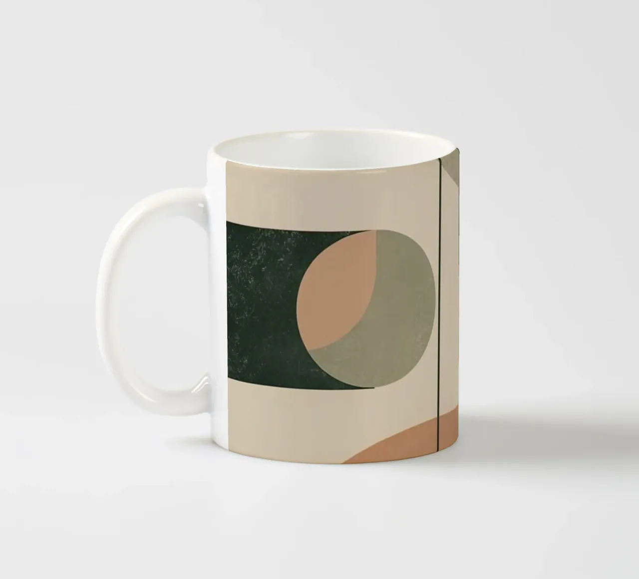 Composición geométrica abstracta con círculos rectángulos taza de cerámica de DesignDoodle