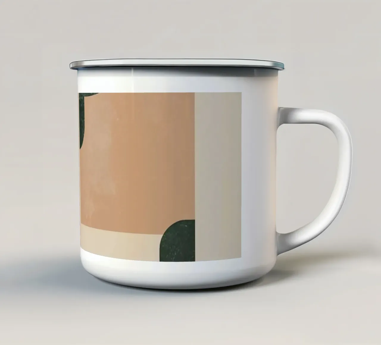 Abstract Geometric Composition with Circles Rectangles enamel mug by DesignDoodle
