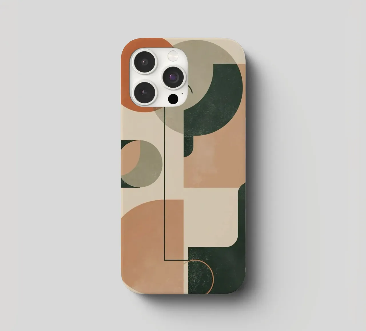 Abstract Geometric Composition with Circles Rectangles iphone case by DesignDoodle