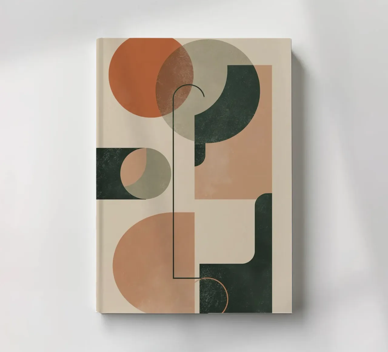 Abstract Geometric Composition with Circles Rectangles notebook by DesignDoodle