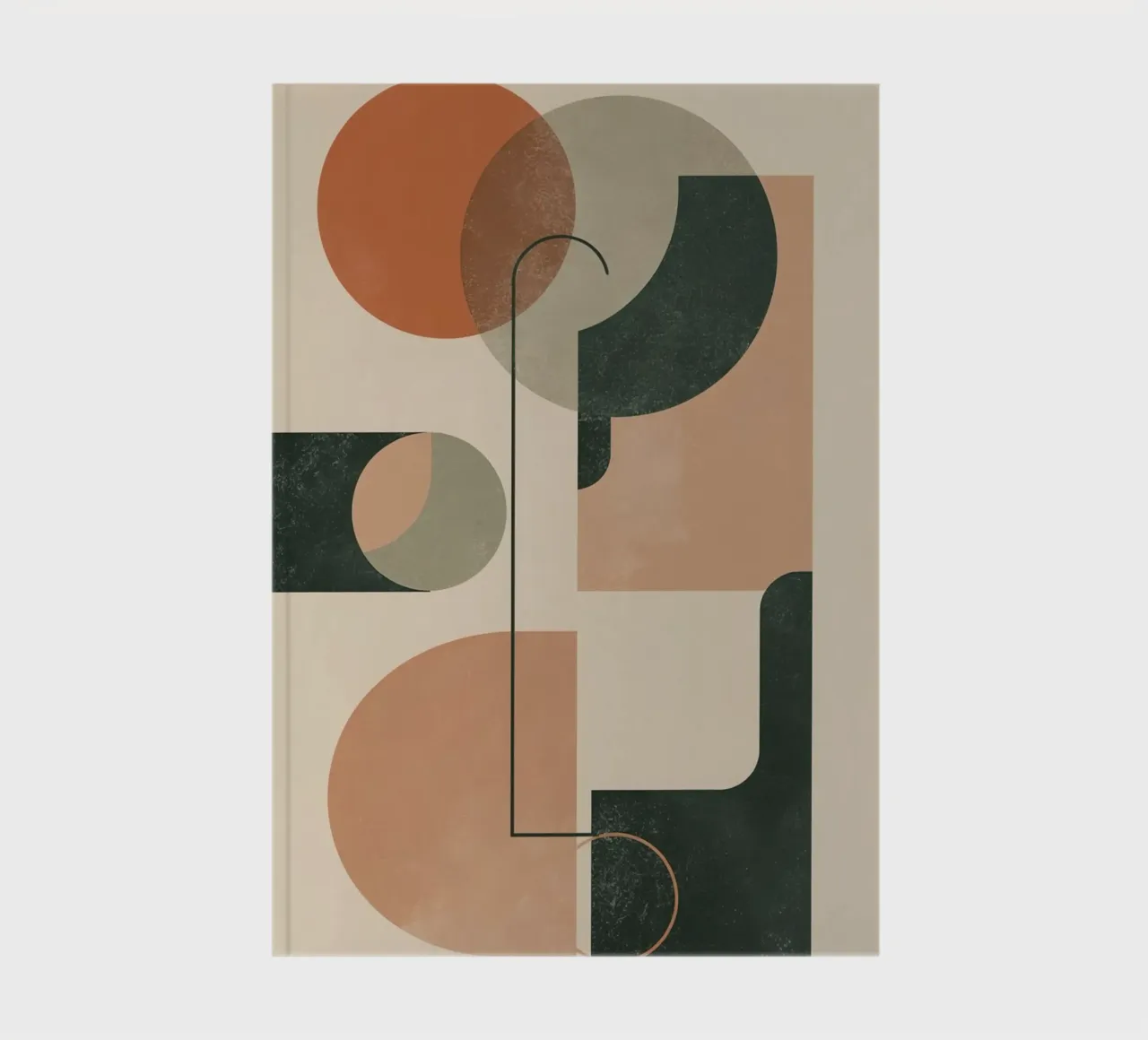 Abstract Geometric Composition with Circles Rectangles notebook by DesignDoodle