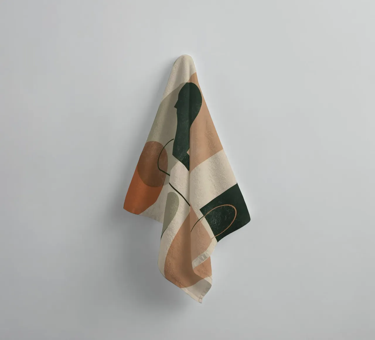 Abstract Geometric Composition with Circles Rectangles towel by DesignDoodle