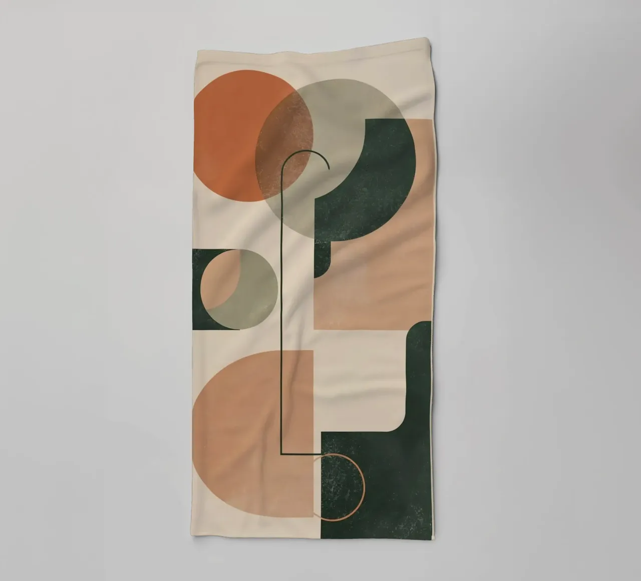 Abstract Geometric Composition with Circles Rectangles towel by DesignDoodle