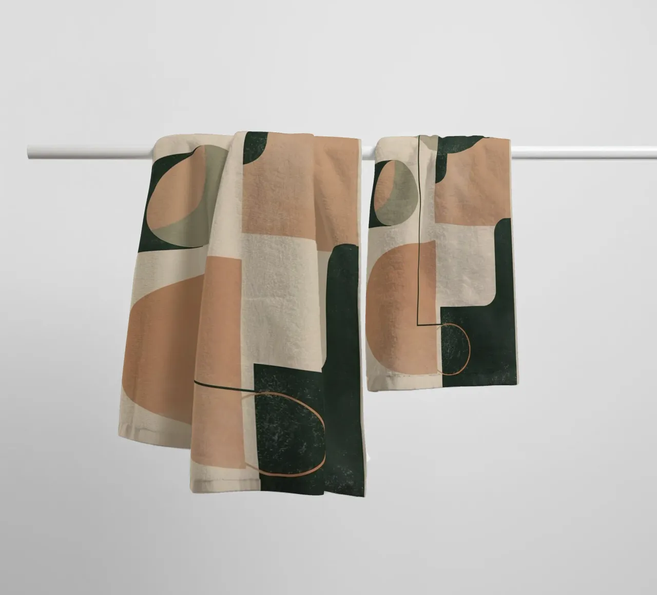 Abstract Geometric Composition with Circles Rectangles towel by DesignDoodle