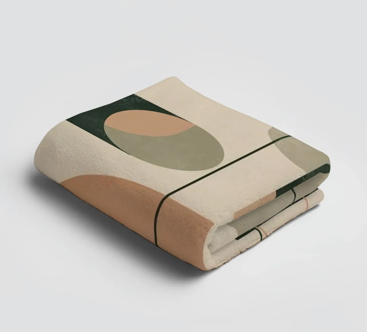 Abstract Geometric Composition with Circles Rectangles towel by DesignDoodle