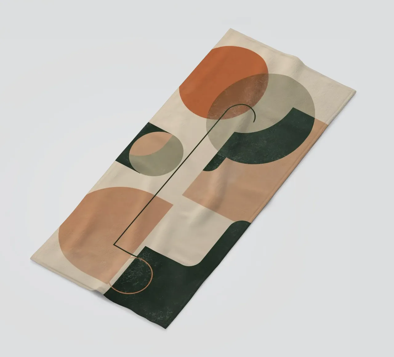 Abstract Geometric Composition with Circles Rectangles beach towel by DesignDoodle