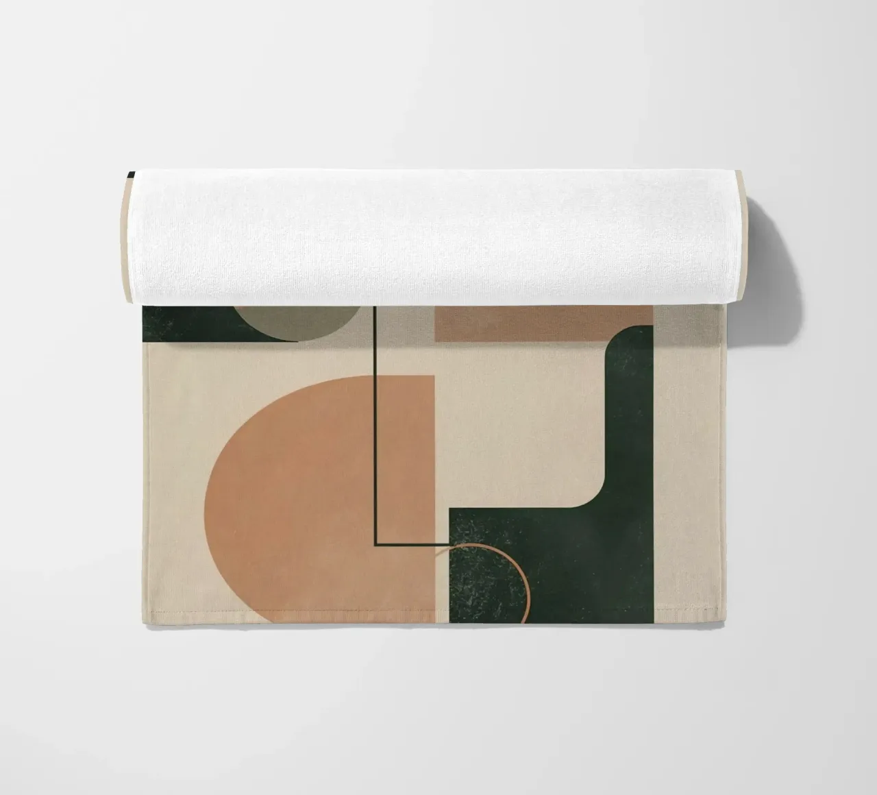Abstract Geometric Composition with Circles Rectangles beach towel by DesignDoodle