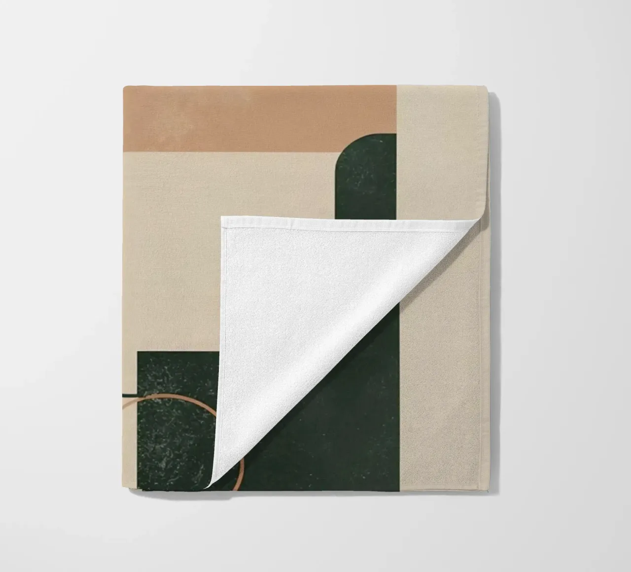 Abstract Geometric Composition with Circles Rectangles beach towel by DesignDoodle