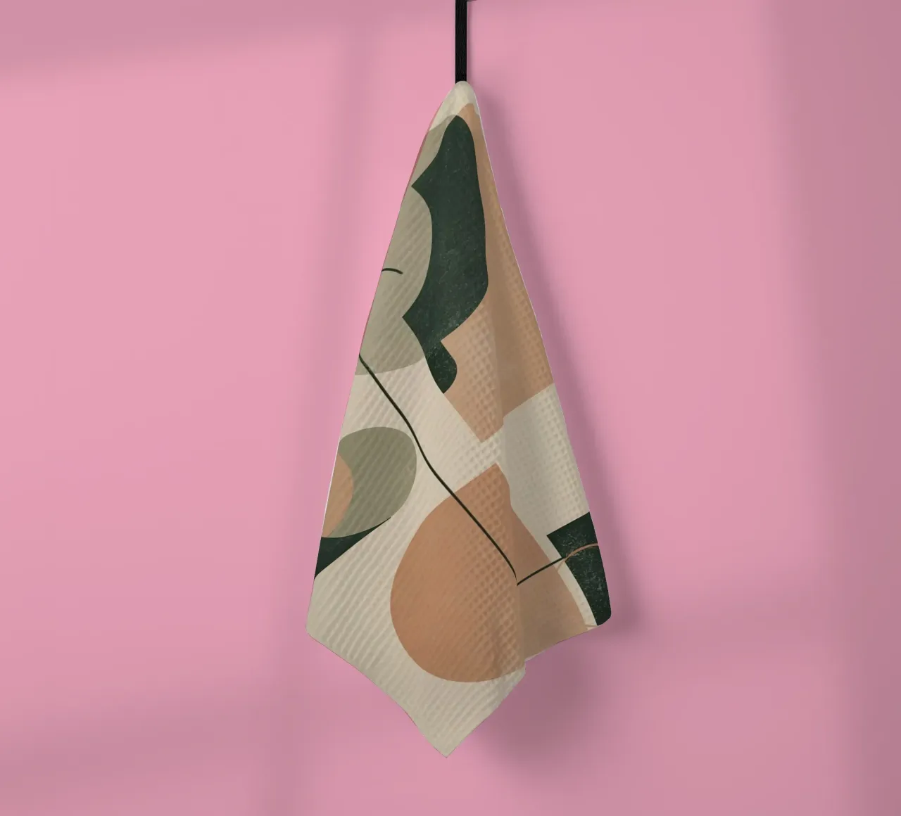 Abstract Geometric Composition with Circles Rectangles tea towel by DesignDoodle