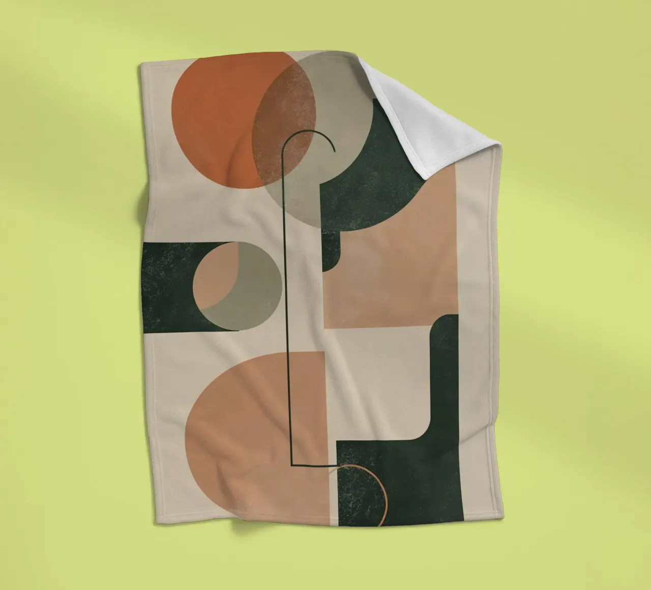 Abstract Geometric Composition with Circles Rectangles fleece blanket by DesignDoodle