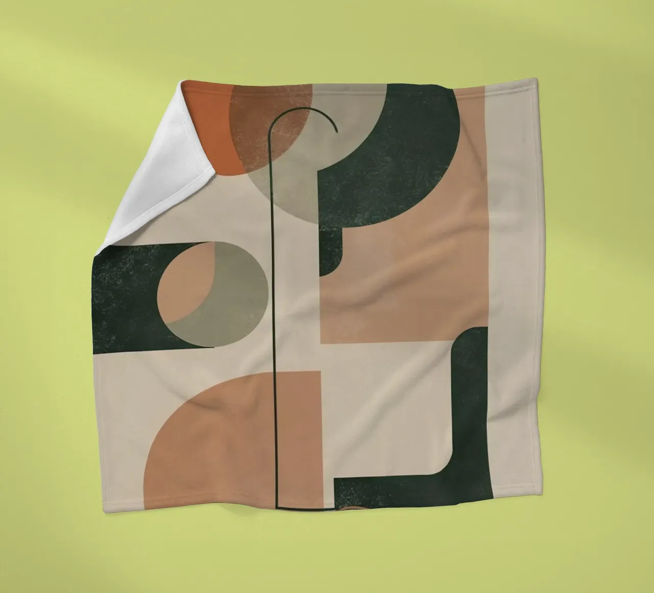 Abstract Geometric Composition with Circles Rectangles fleece blanket by DesignDoodle