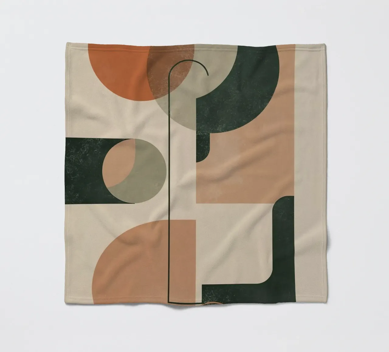 Abstract Geometric Composition with Circles Rectangles fleece blanket by DesignDoodle