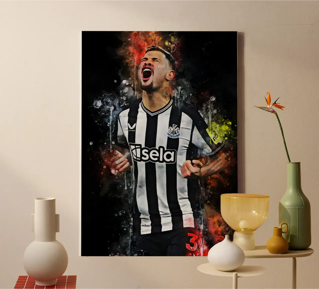 Bruno Guimaraes canvas with Floater frame by MasterInkArt