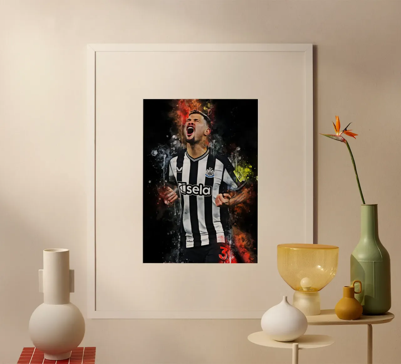 Bruno Guimaraes poster con telaio in legno da MasterInkArt