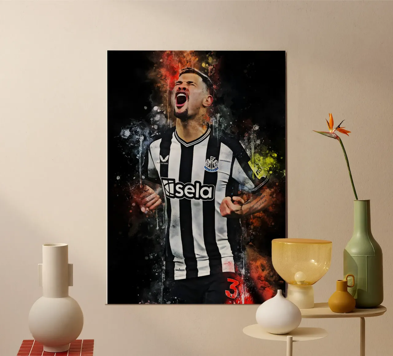 Bruno Guimaraes poster con telaio in legno da MasterInkArt