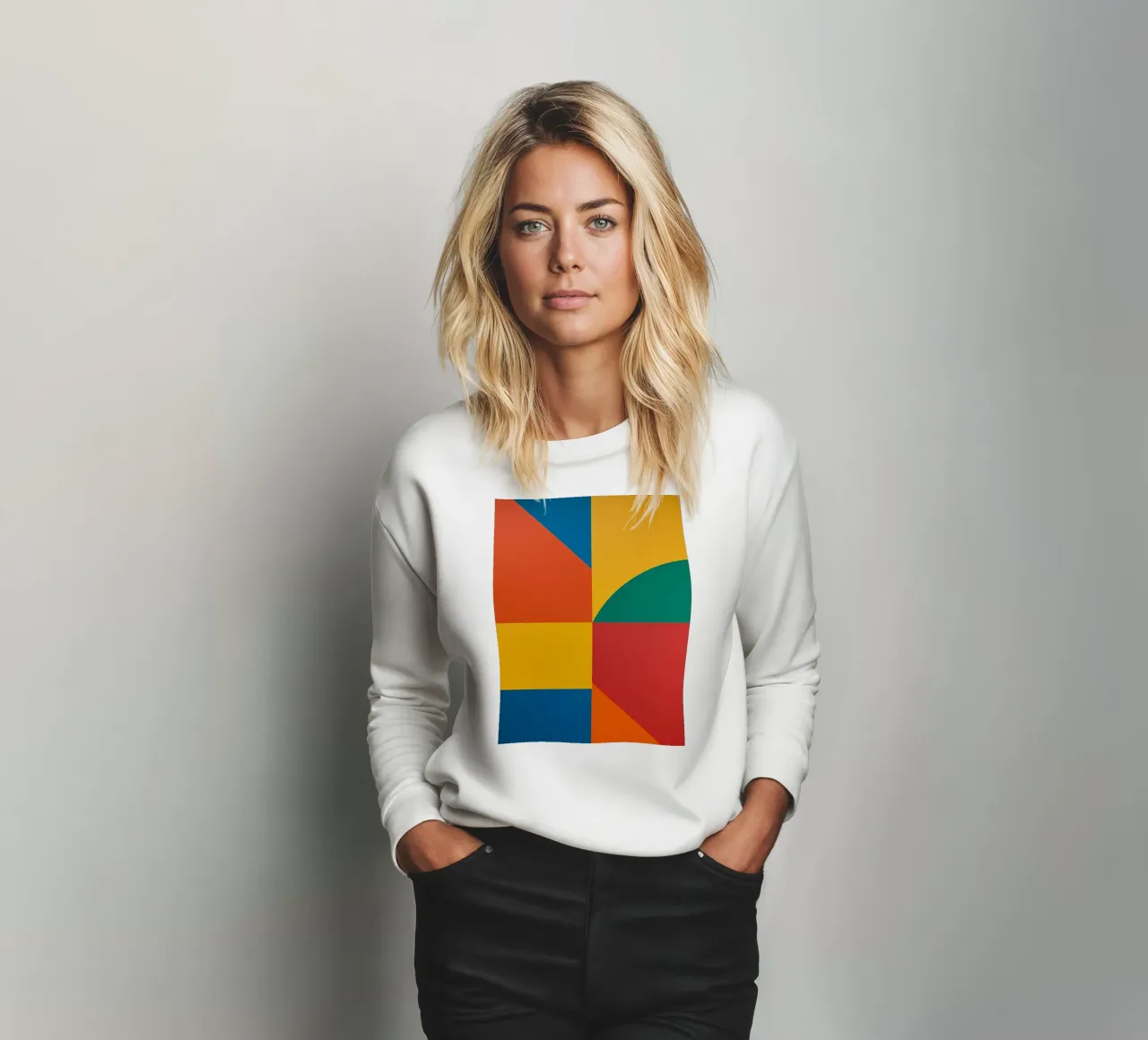 Composición geométrica abstracta con rectángulos de colores sudadera de DesignDoodle