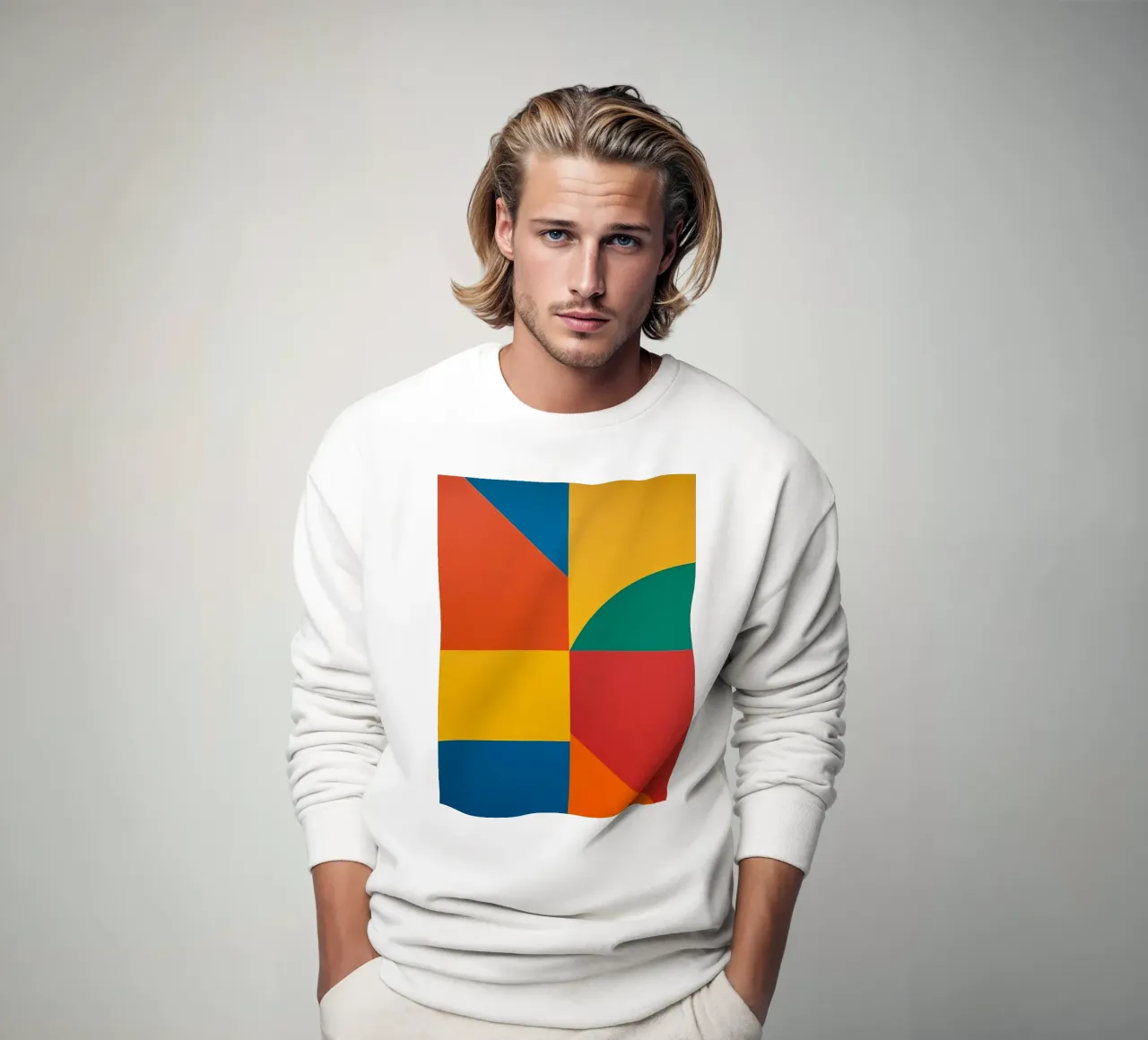Composición geométrica abstracta con rectángulos de colores sudadera de DesignDoodle