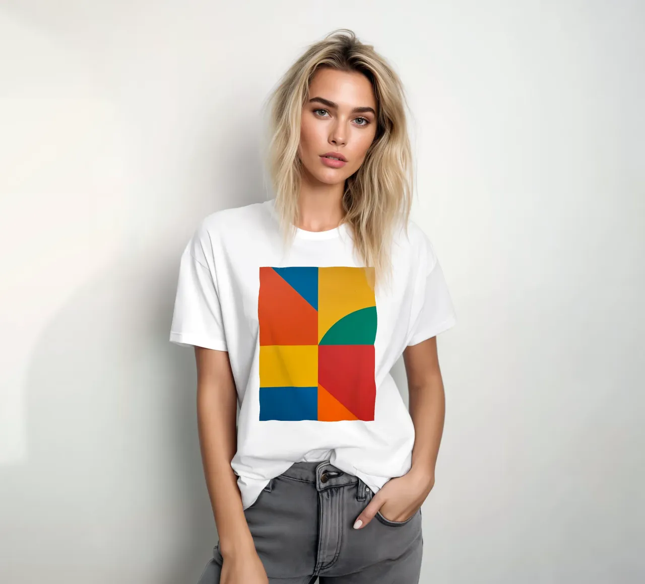 Composición geométrica abstracta con rectángulos de colores camiseta de DesignDoodle