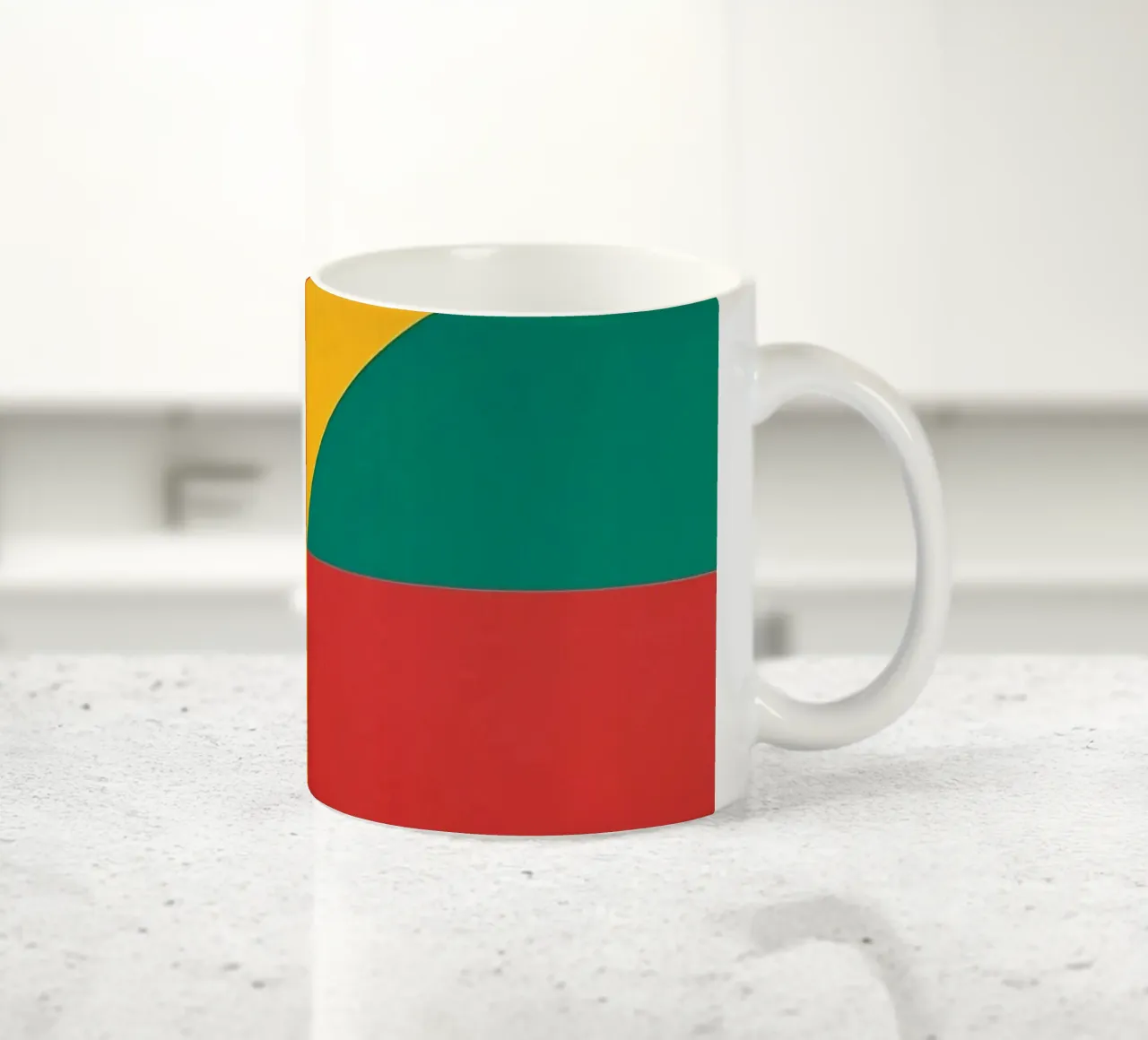 Composición geométrica abstracta con rectángulos de colores taza de cerámica de DesignDoodle