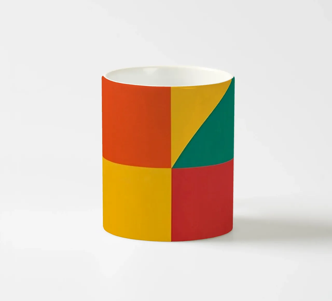 Composición geométrica abstracta con rectángulos de colores taza de cerámica de DesignDoodle