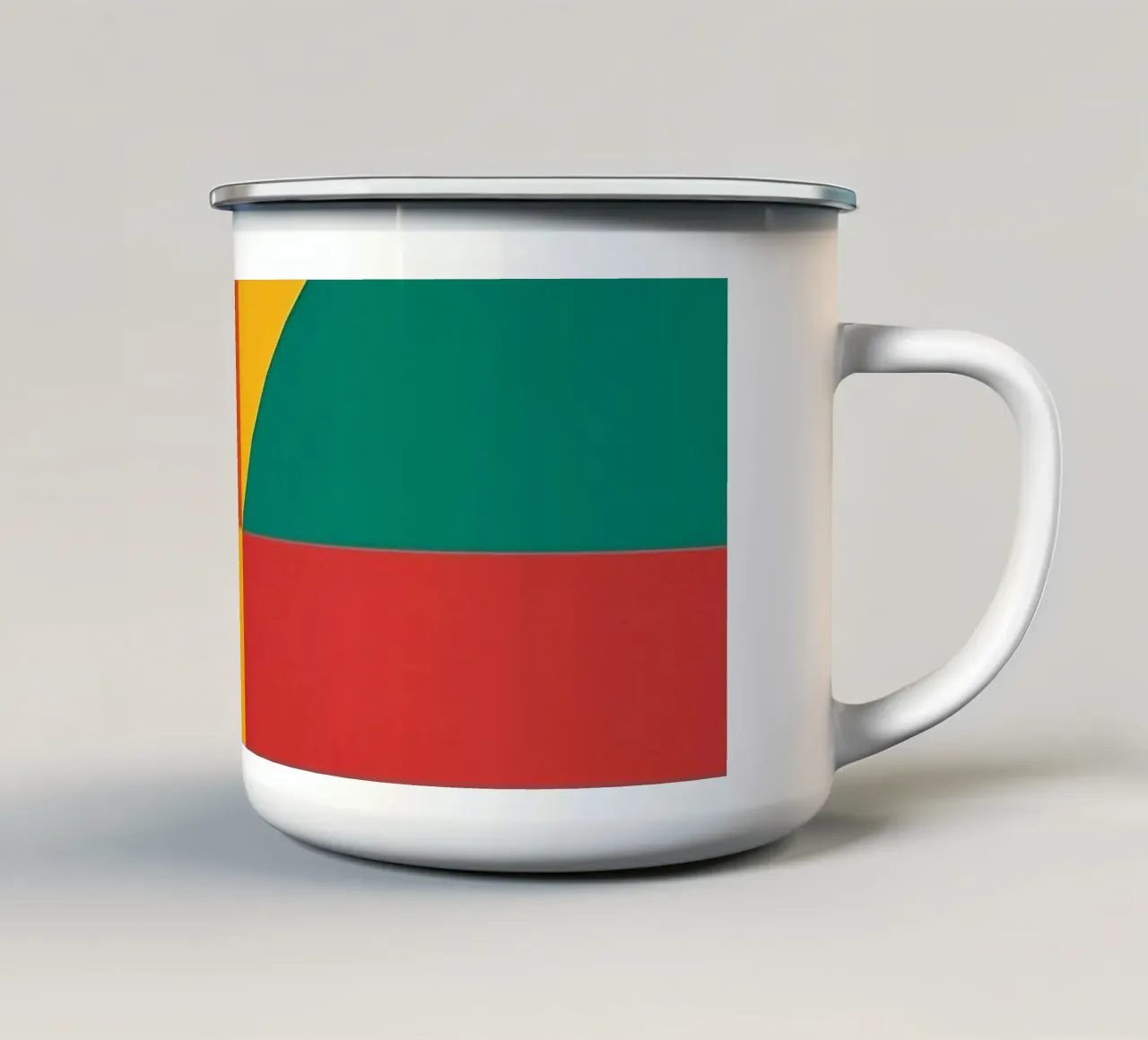 Composizione geometrica astratta con rettangoli colorati tazza in smalto da DesignDoodle