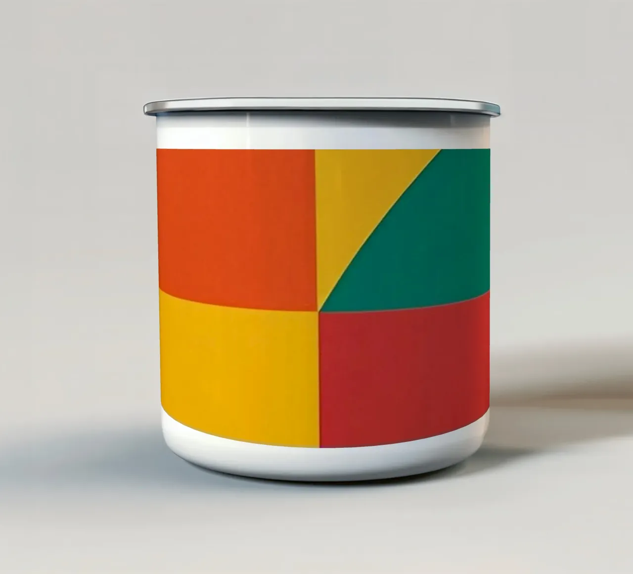 Composizione geometrica astratta con rettangoli colorati tazza in smalto da DesignDoodle