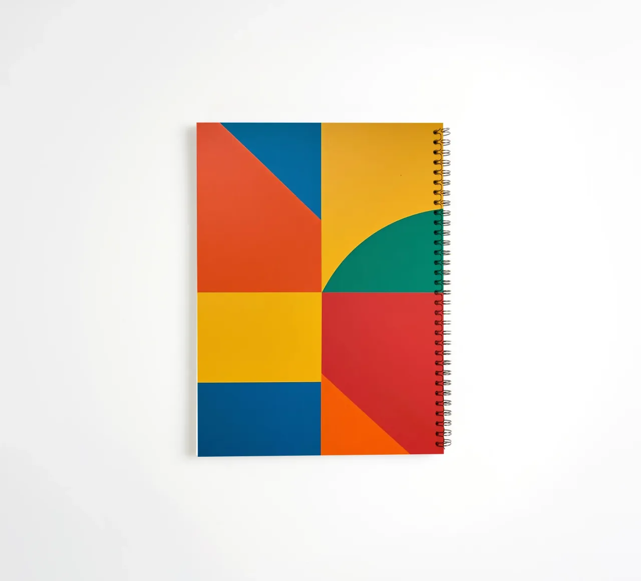 Abstract Geometric Composition with Colored Rectangles spiral notebook by DesignDoodle