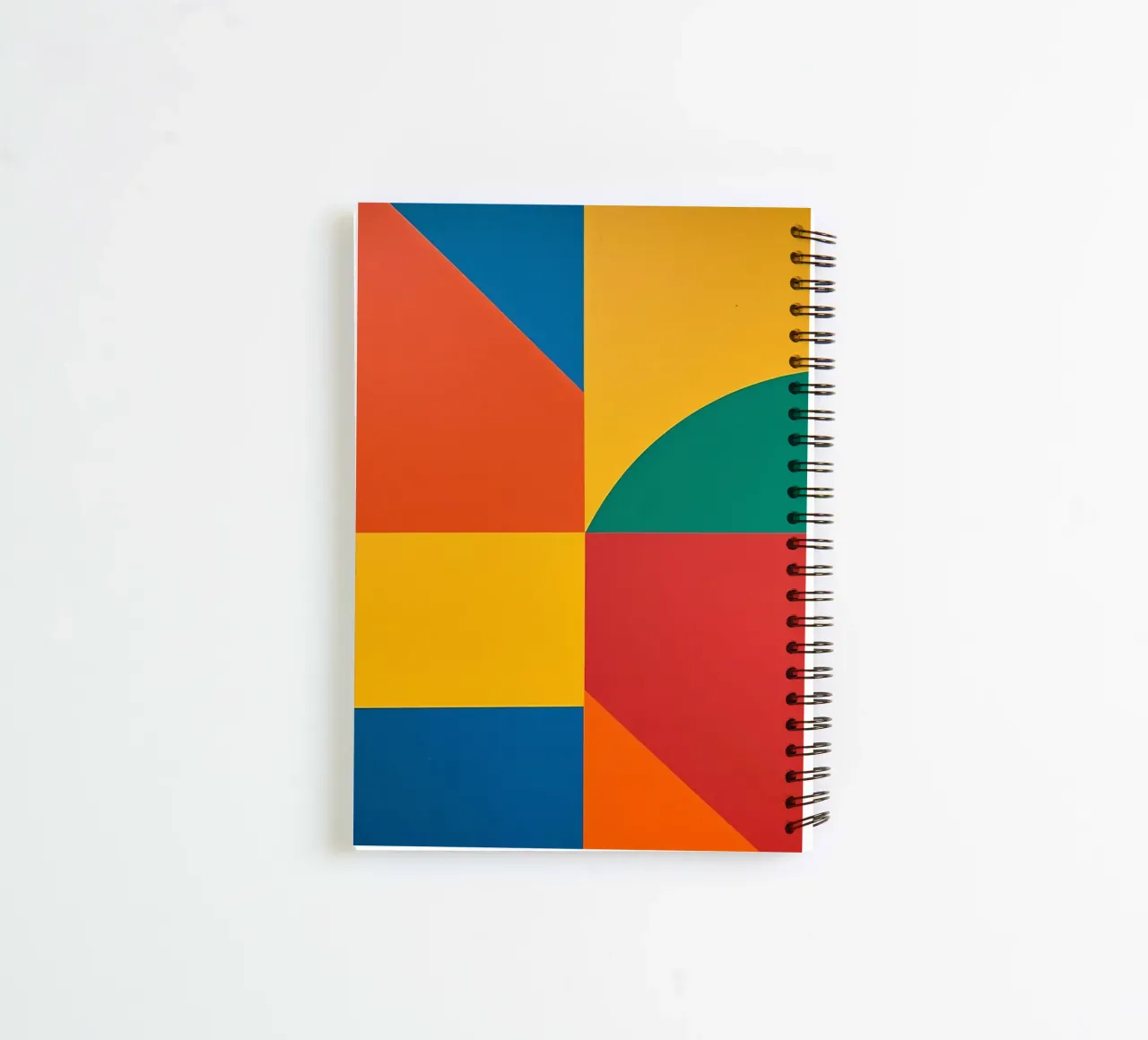 Abstract Geometric Composition with Colored Rectangles spiral notebook by DesignDoodle