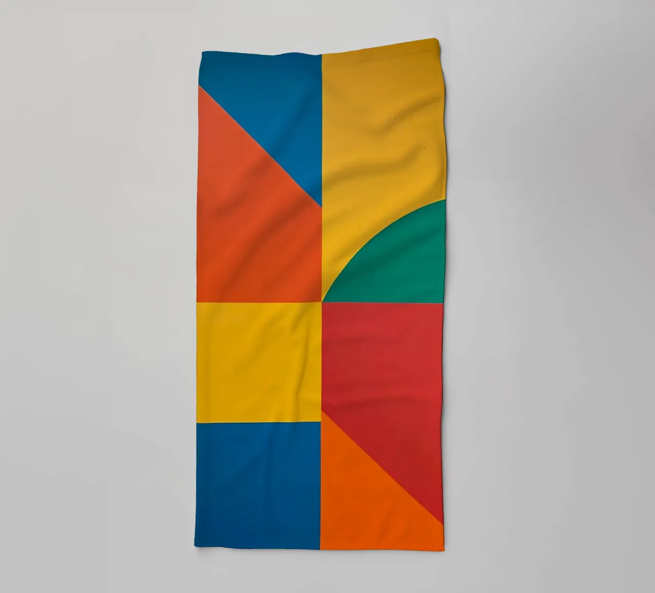 Abstract Geometric Composition with Colored Rectangles towel by DesignDoodle