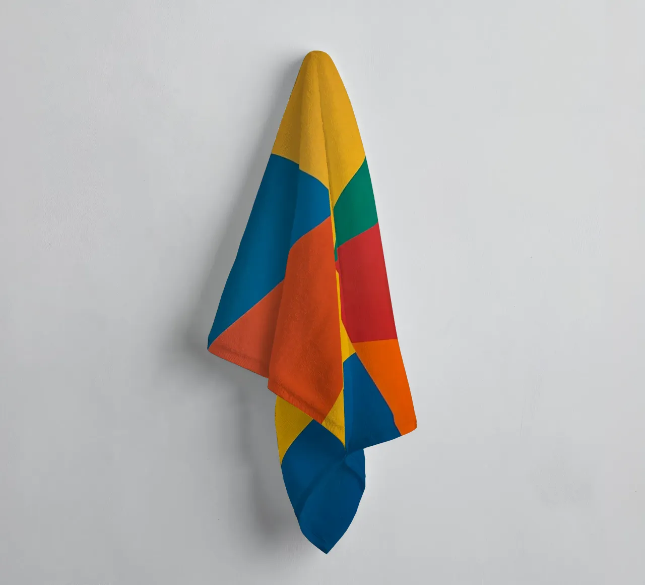 Abstract Geometric Composition with Colored Rectangles towel by DesignDoodle