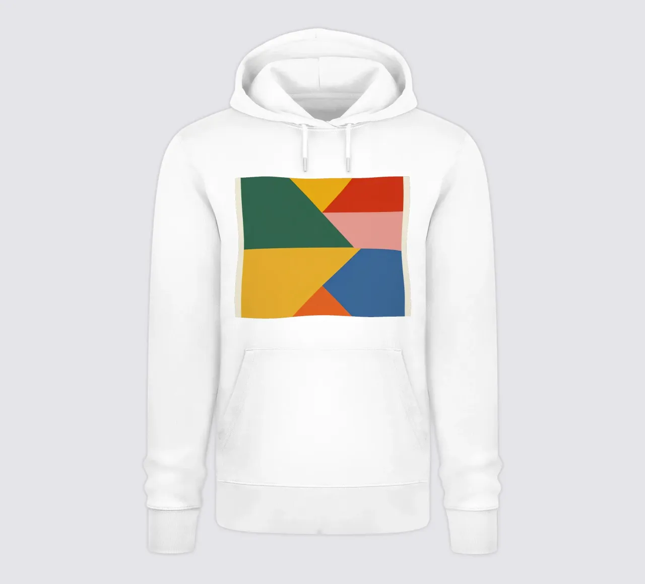 Composición geométrica abstracta con triángulos de colores sudadera con capucha de DesignDoodle