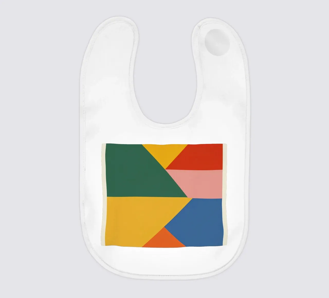 Composición geométrica abstracta con triángulos de colores babero de DesignDoodle