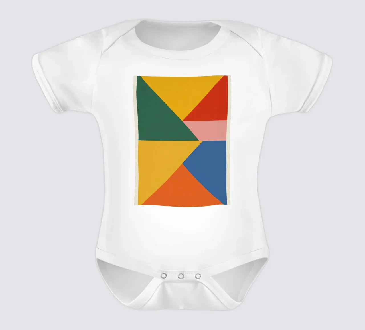 Composición geométrica abstracta con triángulos de colores body de bebé de DesignDoodle