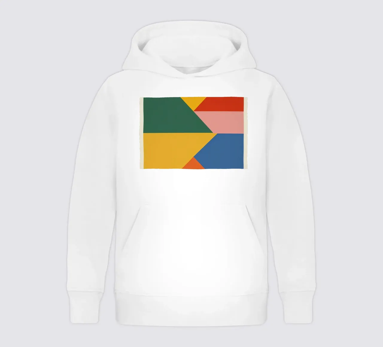 Composición geométrica abstracta con triángulos de colores sudadera con capucha para niño de DesignDoodle