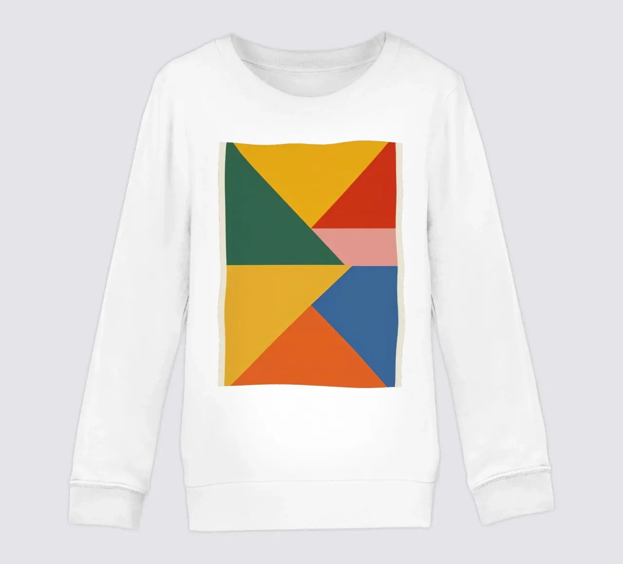 Composición geométrica abstracta con triángulos de colores sudadera para niño de DesignDoodle