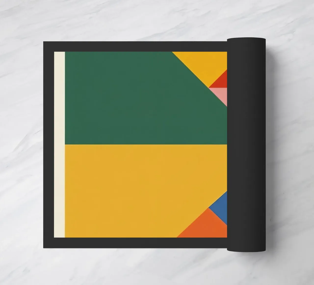 Composición geométrica abstracta con triángulos de colores felpudo de DesignDoodle