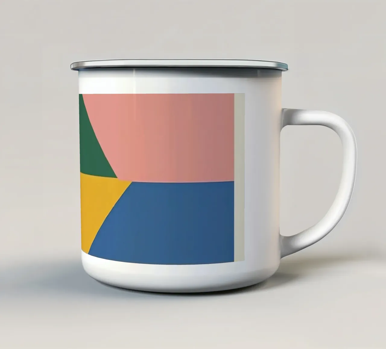 Composizione geometrica astratta con triangoli colorati tazza in smalto da DesignDoodle