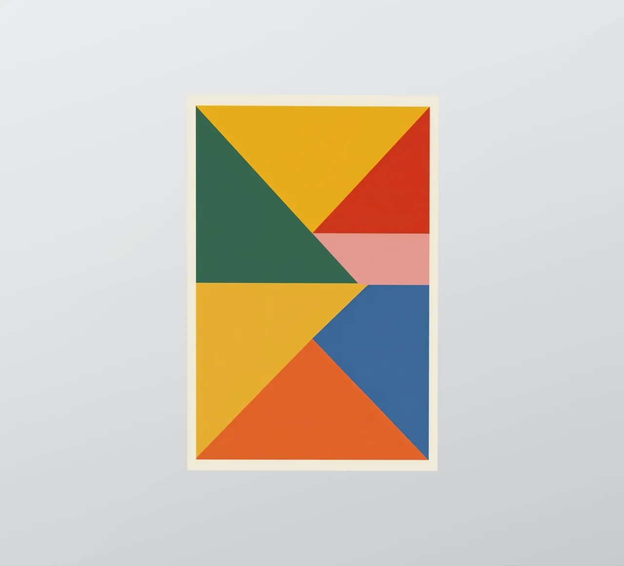Composición geométrica abstracta con triángulos de colores pegatina de DesignDoodle