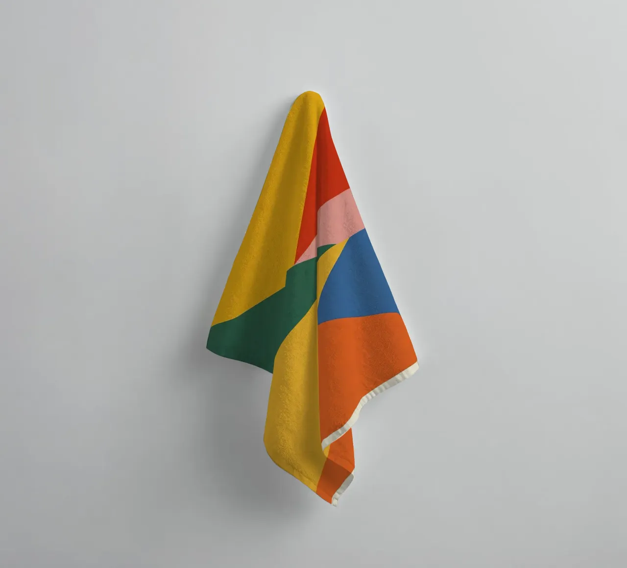 Abstract Geometric Composition with Colored Triangles towel by DesignDoodle