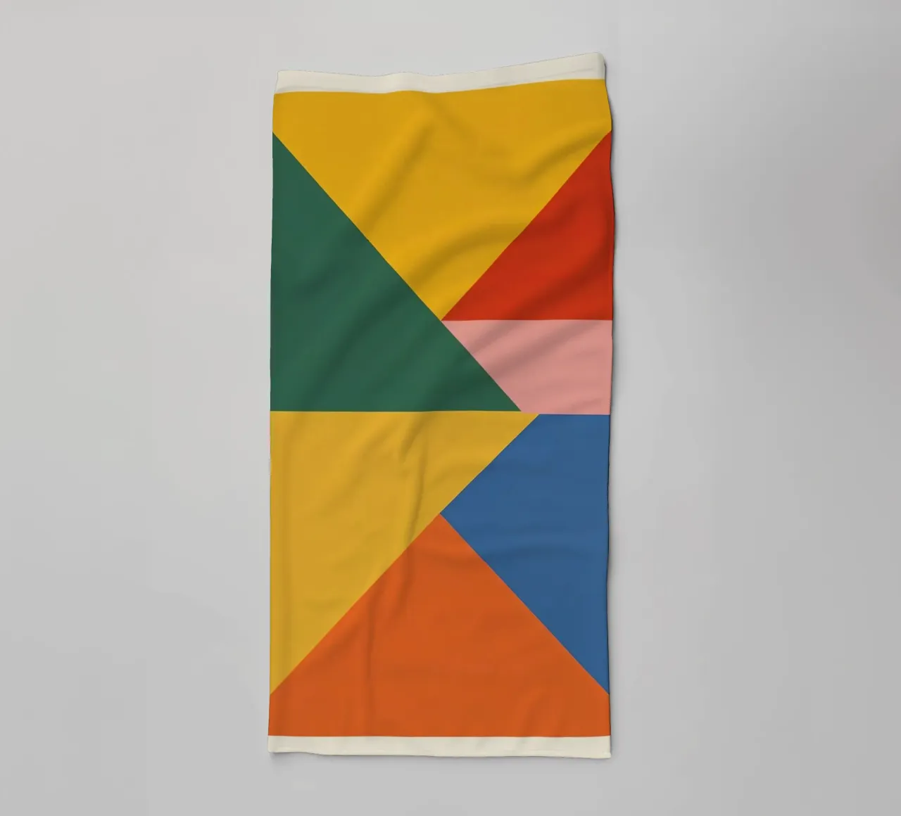Abstract Geometric Composition with Colored Triangles towel by DesignDoodle